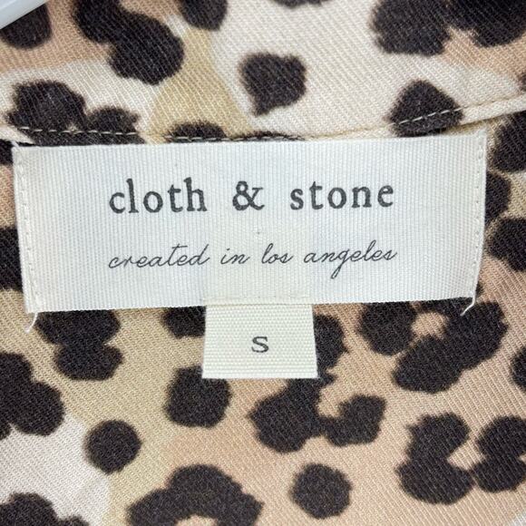 Anthropologie Cloth & Stone Tie Front Top Size S - Picture 2 of 5